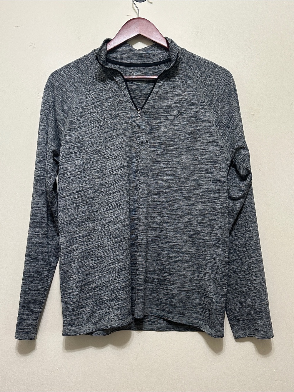 Old Navy Men's Heathered Charcoal Quarter-Zip Pullover